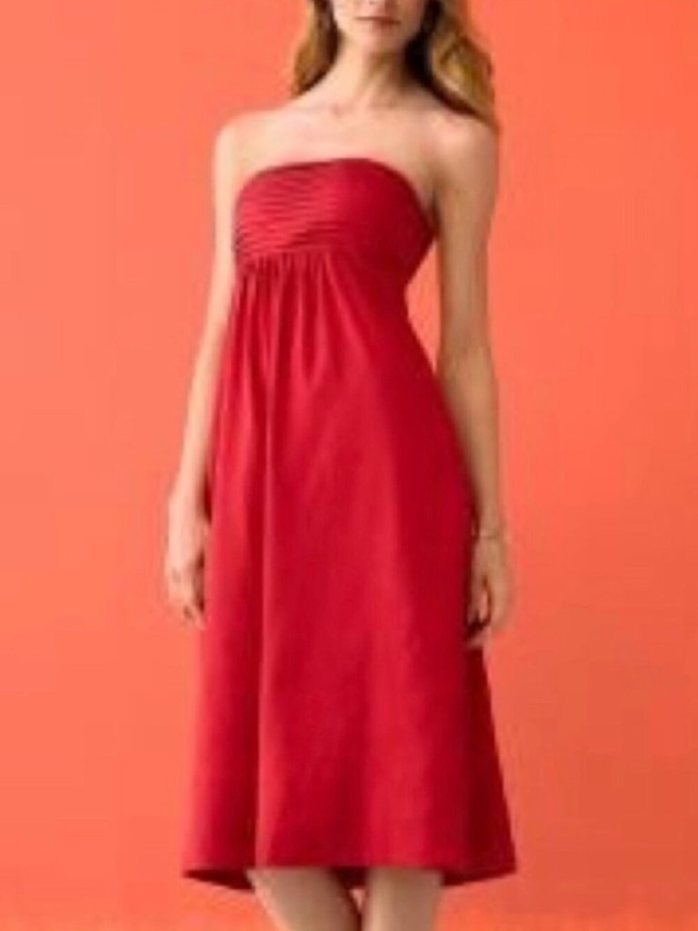 Red Strapless Silk Banana Republic Dress | Size 4